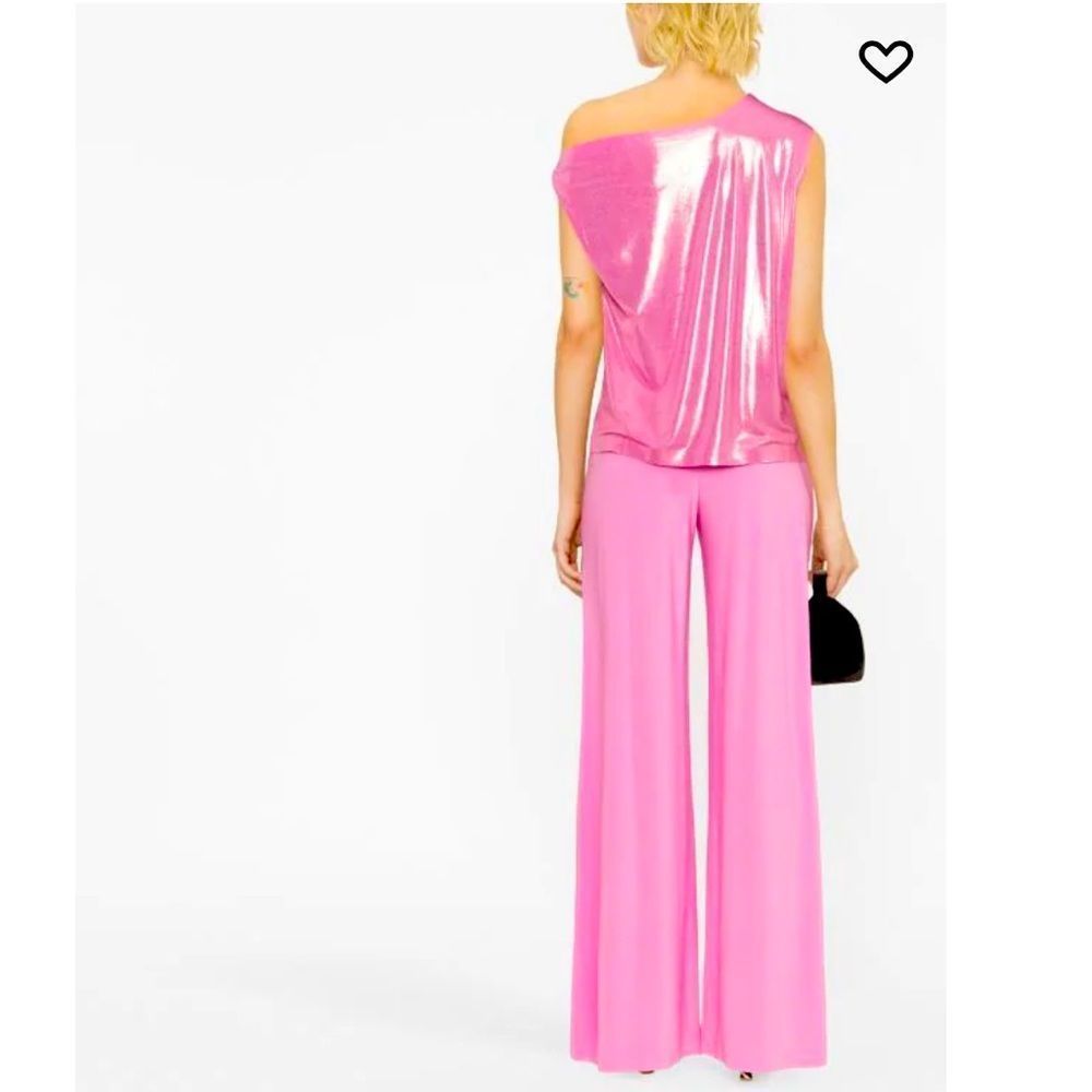 Norma Kamali Wide Leg Trousers Medium Orchid Pink - Picture 5 of 16